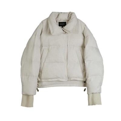 ELLE白鸭绒宽松立领短款羽绒服