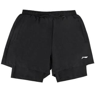 李宁泳裤男双层2026新款健身短裤海边五分防尴尬速干男款游泳裤