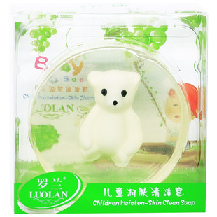 罗兰儿童熊清洁皂透明皂洗澡沐浴润肤香皂洗脸肥皂温和洁净精油皂