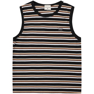 From Mars Stripe contrast sleeveless vest loose casual style