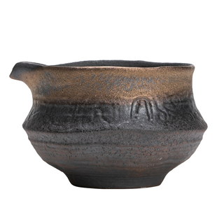 复古粗陶敦煌公道杯茶海分茶器匀茶杯家用古早烧单个防烫手抓公杯