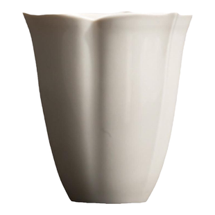 圭隐堂草木灰手工花瓣陶瓷茶杯复古家用品茗杯个人功夫单杯主人杯