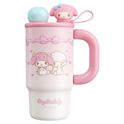 三丽鸥渐变冰霸杯700ml大容量立体公仔保温保冷杯316不锈钢内胆杯