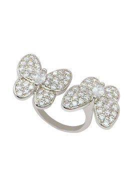 奥米迪奥蝴蝶镶钻锆石个性小众