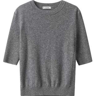 【播奥莱】播商场同款五分袖修身100%羊绒冬新针织衫女BDR4SD3813