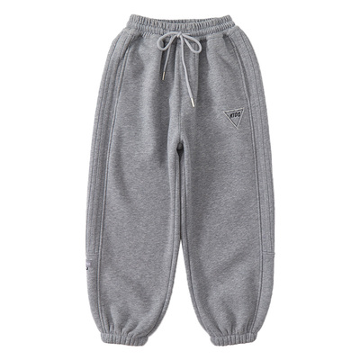 一体加绒加厚男童卫裤