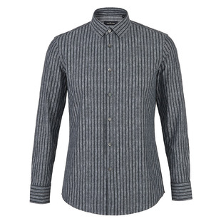 【雅致条纹】callisto卡利斯特男士长袖衬衫时尚都市秋季尖领衬衣