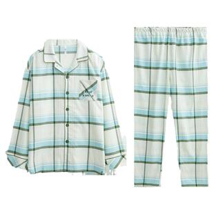 网红情侣睡衣女纯棉红豆柔软磨毛家居服套装男士春秋款舒适柔软