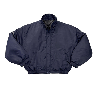 Aurocean 古着感尼龙棉服夹克 宽版廓形简约藏青色棉衣外套