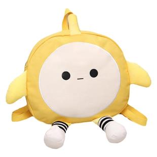 可爱蛋仔派对帆布包大容量双肩背包卡通儿童斜挎包男女生随身包袋