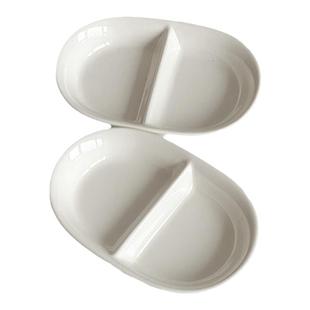 穆尼双格陶瓷蘸料碟分格味碟小料碟调料碗火锅饺子烤肉蘸料碟子