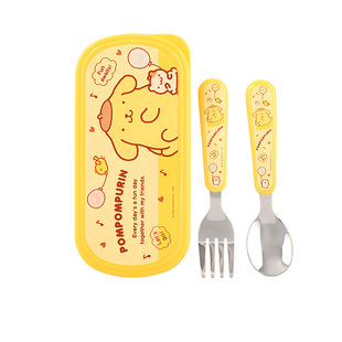 游器物三丽鸥便携式小餐具叉勺套装勺子叉子收纳盒儿童学生餐具