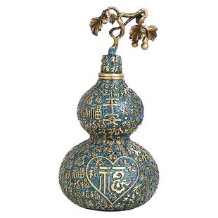 黄铜百福葫芦开口开盖空心福字客厅玄关家居开业挂件卧室门口摆件