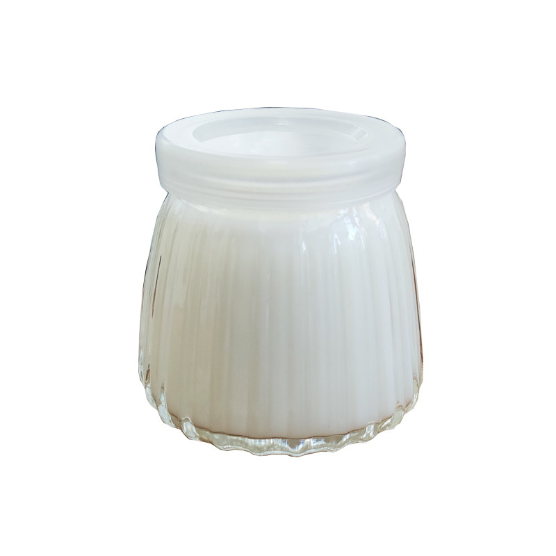 包邮100ml15020毫升竖纹布丁瓶酸奶瓶玻璃杯带盖燕窝把子模具烘焙