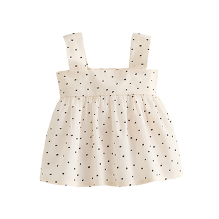 enhennbaby婴儿波点吊带上衣2025夏季新款薄款宝宝纯棉无袖背心