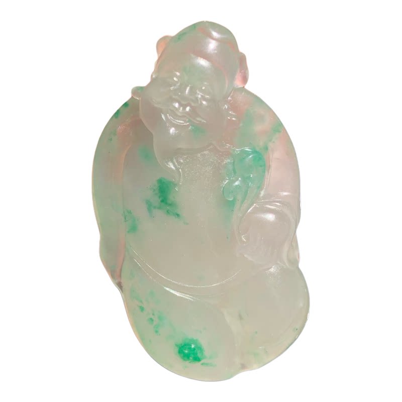 纯天然玉石非洲翠冰飘花项链