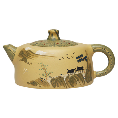 尊壶宜兴泥绘井栏紫砂壶天际茶壶