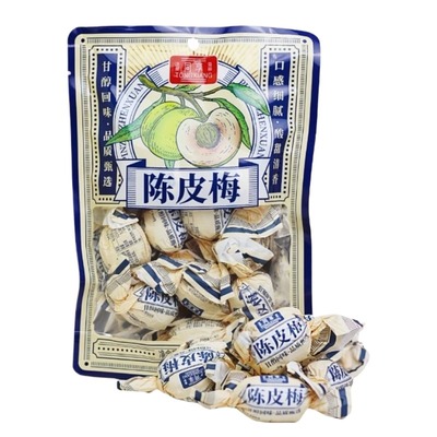 同享传统纸扭陈皮梅130g蜜饯