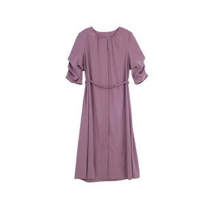 3S女装2025秋季新款新中式暗色系通勤显瘦舒适亲肤莱赛尔连衣裙女