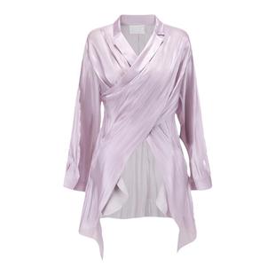 【deepmoss】优雅淡人女装时尚气质优雅水泽交叠凉感衬衫裙裤套装