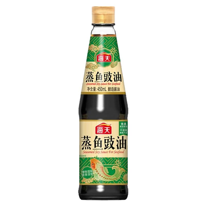 海天蒸鱼豉油450ml清蒸鲈鱼白灼海鲜去腥专用调味料酿造酱油提鲜