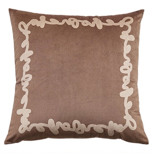 奶油色高级打结抱枕套沙发床上棕色床上腰靠枕靠垫含芯飘窗复古风