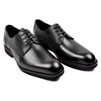 高端商务黑色牛皮鞋男士超轻鞋底新款正装时尚帅气办公婚礼德比鞋