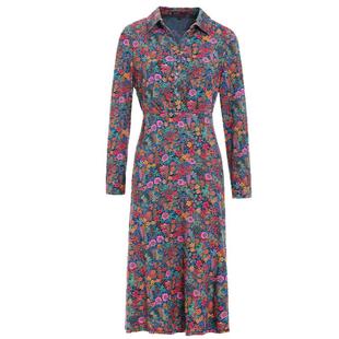 沐兰商场同款法式轻奢碎花连衣裙2025年春季系腰衬衫裙中长款