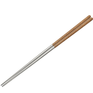 304不锈钢鸡翅木油炸筷子家用火锅筷子炸油条捞面筷子防烫加长筷