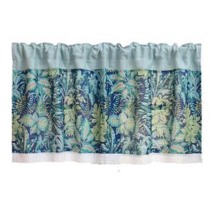 湛蓝原创布艺美式花卉定制半帘门帘穿杆帘柜帘防尘帘咖啡帘半遮光