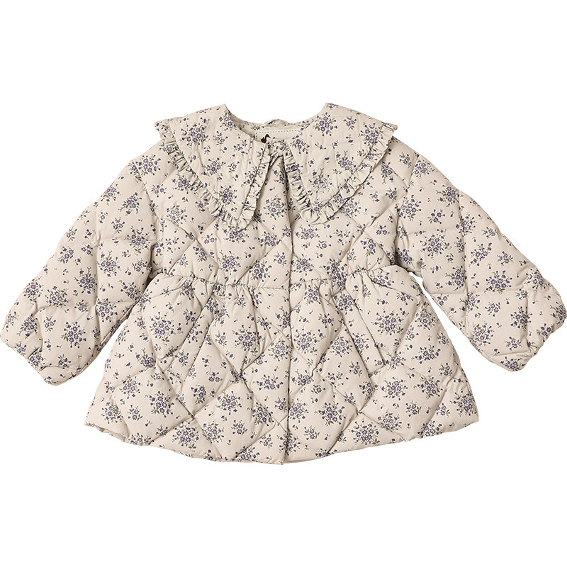 宝宝羽绒服中长款中小童女童裙型羽绒服公主风冬季保暖外套