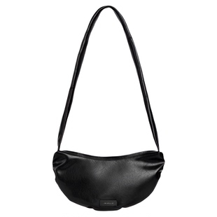 INJOYLIFE褶皱香蕉船包小号慵懒斜挎包百搭饺子包随性单肩牛角包