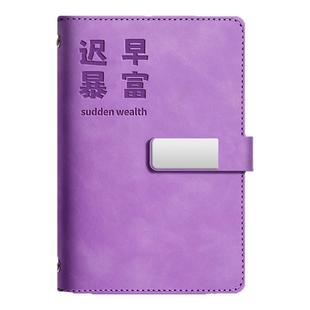 A6活页软皮创意现金存钱本大容量多功能儿童理财记账本零钱存钱拉链袋纸币收纳袋攒钱本家庭日常开销记账本子