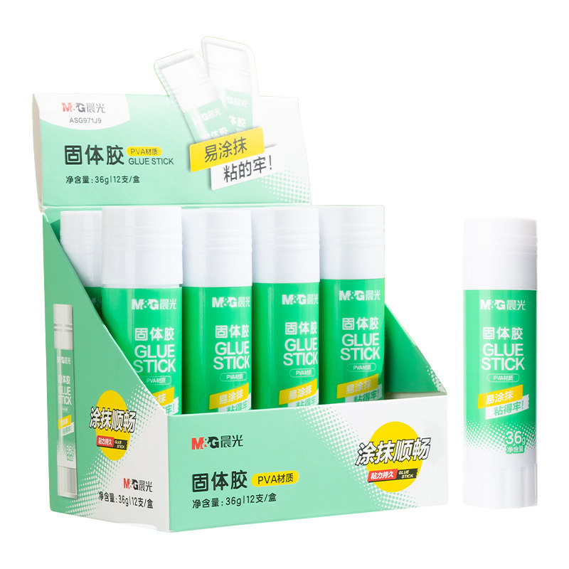 晨光顺滑固体胶大容量高粘度快干粘力强可水洗多规格胶棒儿童小学生卡片手帐手工办公财务发票黏贴胶水量贩装