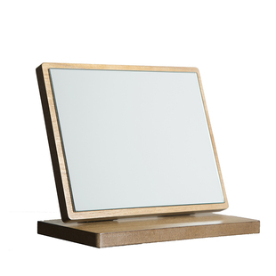 台式化妆镜欧式镜子简约木质梳妆镜便携宿舍桌面镜可折叠高清美容