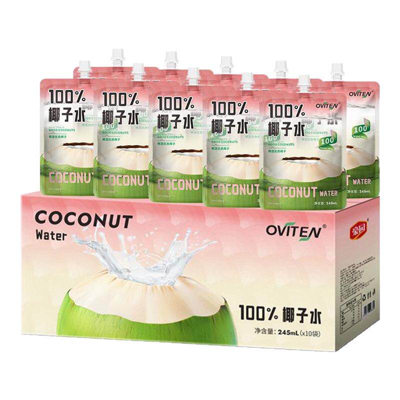 豪园100%椰子水245ml*10袋