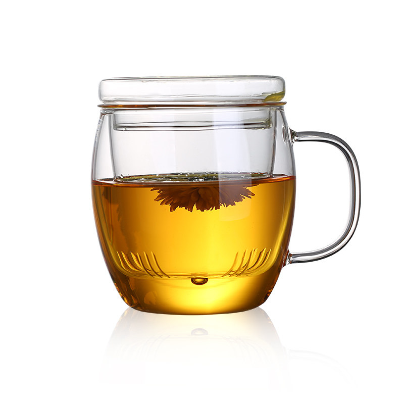 透明带把过滤内胆办公飘逸玻璃杯