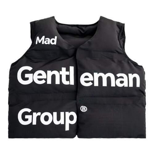 MGG 秋冬基础美式高街加厚棉服经典款LOGO美式印花背心外套马甲男
