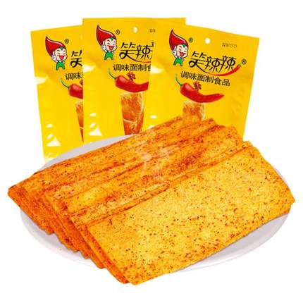 笑辣辣印度飞饼辣条大辣片8090后怀旧零食小吃休闲儿时食品年代