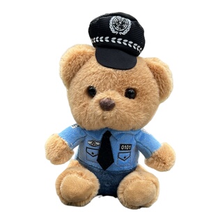 【防盗款】交警小熊自行车小配饰挂件山地公路车可爱摆件警察公仔