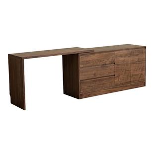 北欧全实木伸缩斗柜搭台组合化妆办公一体桌卧室多功能收纳梳妆台