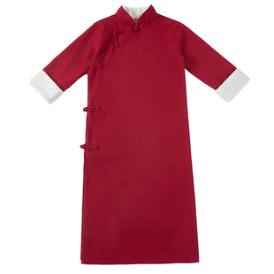 儿童相声大褂说书人元旦演出服装民国风中式长袍幼儿双簧表演马褂