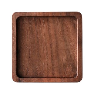 日式黑胡桃木杯垫实木餐垫隔热垫简约正方形茶托手工禅意茶道配件