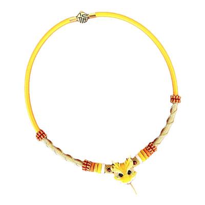 龙宝宝周岁项圈编绳手工儿童编织项链抓周礼物金锁婴儿长命锁挂绳