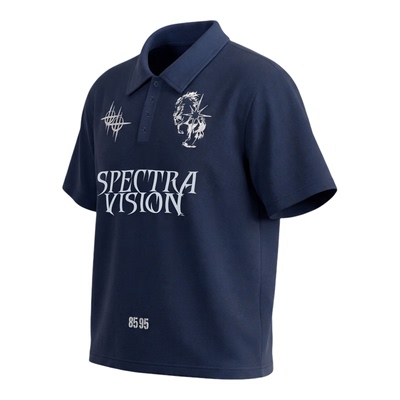 美式复古字母印花短袖Polo衫