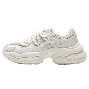 李宁泡泡糖| 休闲鞋女鞋厚底增高女士复古老爹鞋春季新款运动鞋