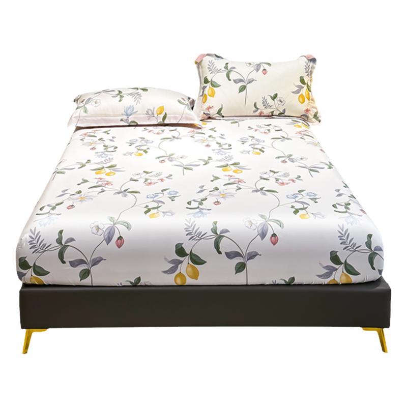 莱塞尔天丝床笠印花床套床罩冰丝裸睡夏季床品200x220大尺寸定做