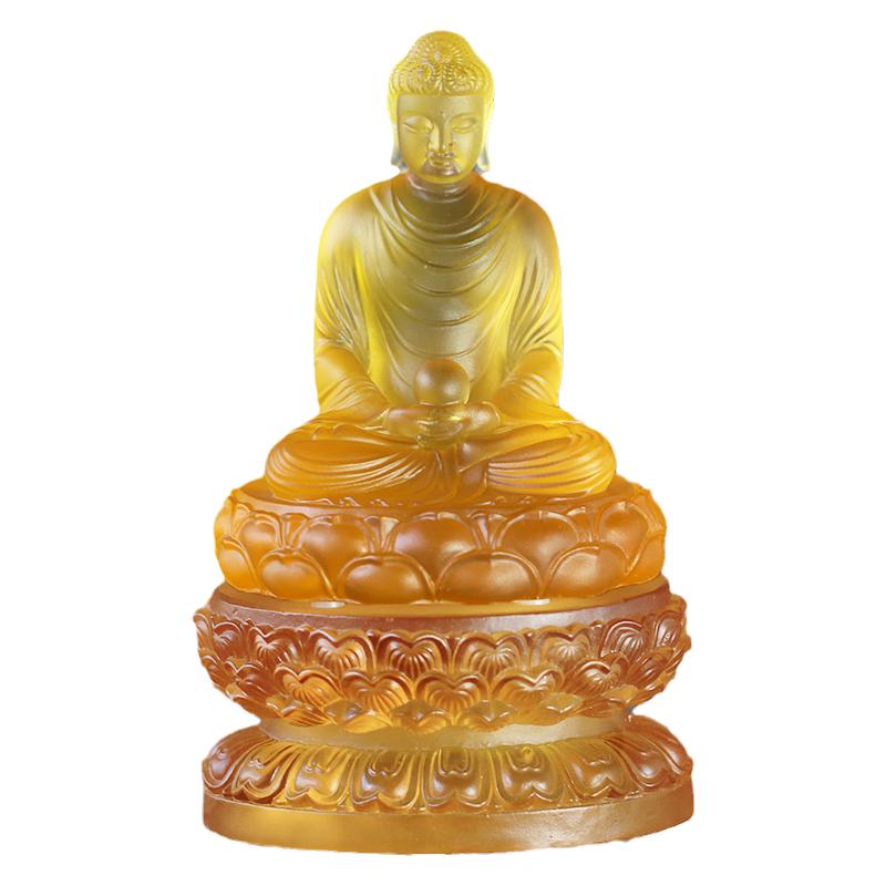琉璃莲花底座摆件佛具用品