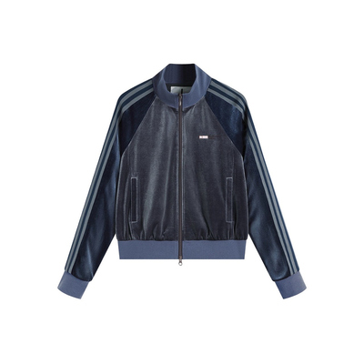 休闲运动丝绒夹克外套男春情侣款