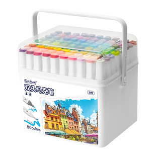 Touchmark油性马克笔小学生美术专用幼儿园儿童双头速干防水不褪色彩色笔水彩笔绘画笔彩笔套装12/24色马克笔